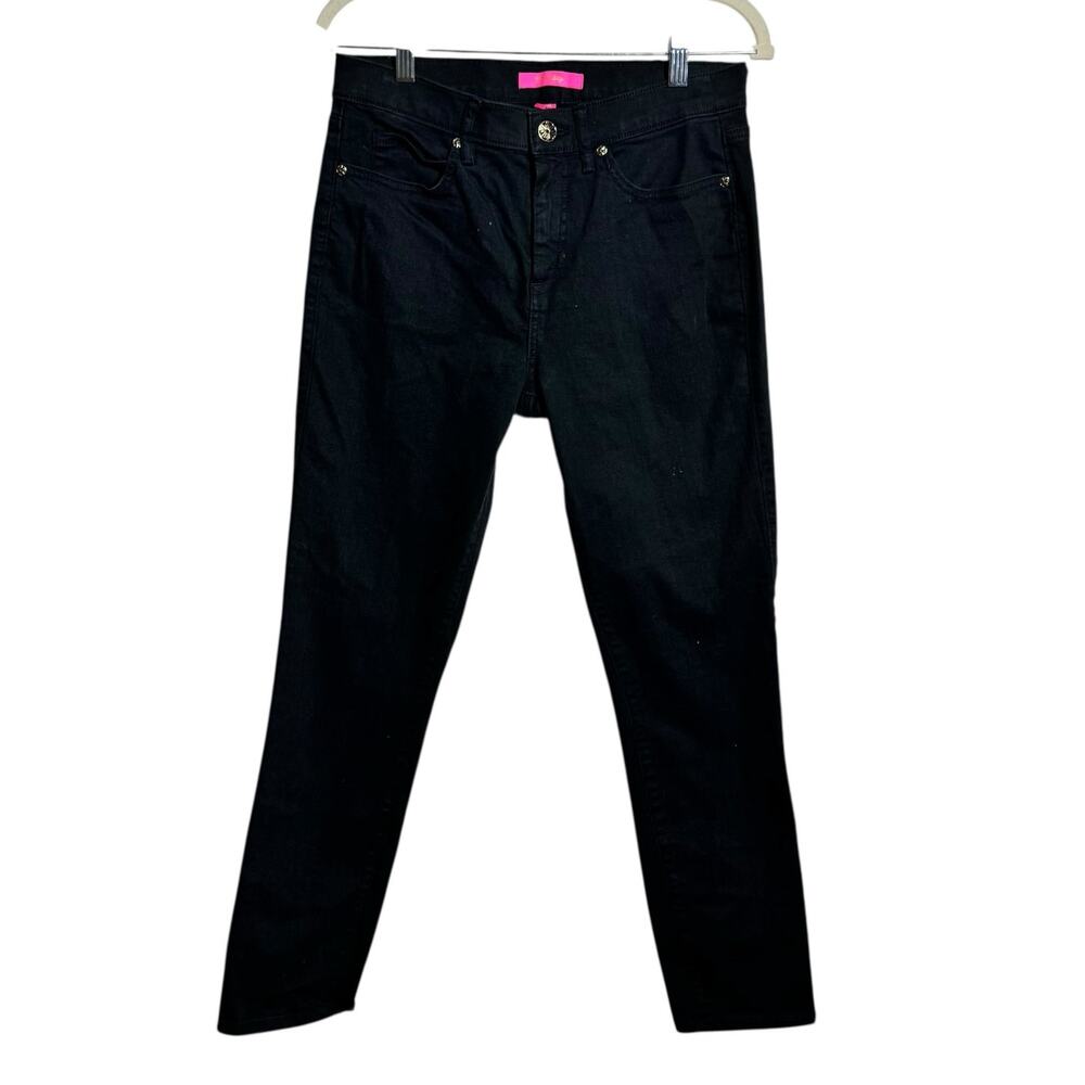 Lilly Pulitzer South Ocean High Waist Skinny Jeans Women Black 8 Stretch Minimal